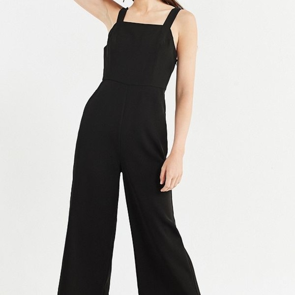 black structured jumpsuit